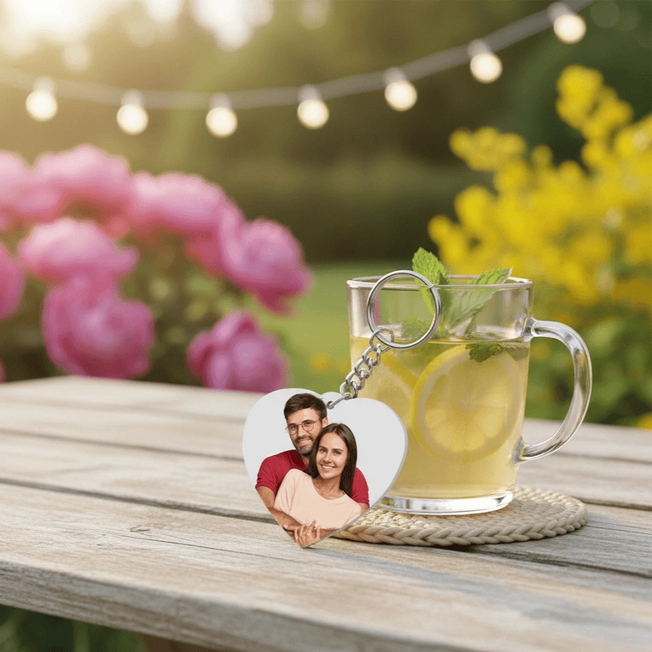 Personalized Love Shape Couple Key Chain - Image 3