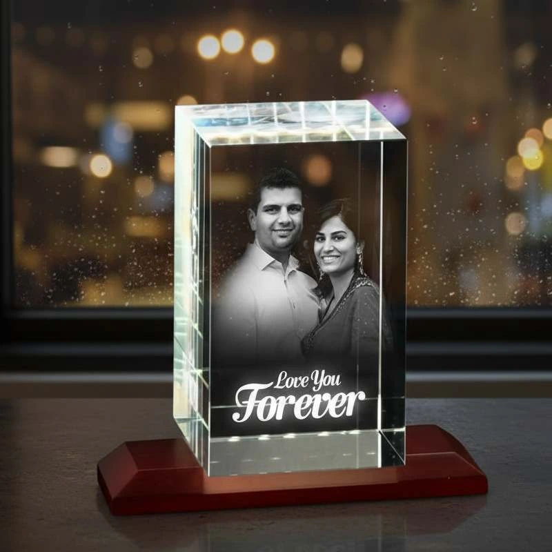 3D Laser Engraved Crystal For Couple - Image 3